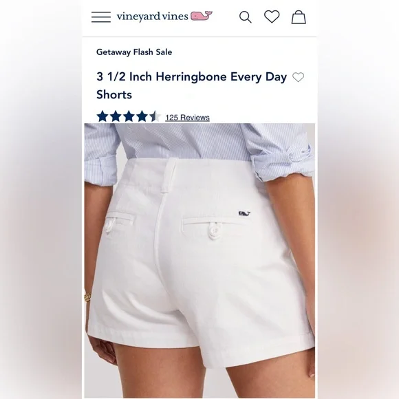 Vineyard Vines 3 1/2 Inch Herringbone Every Day Shorts - Picture 3 of 9